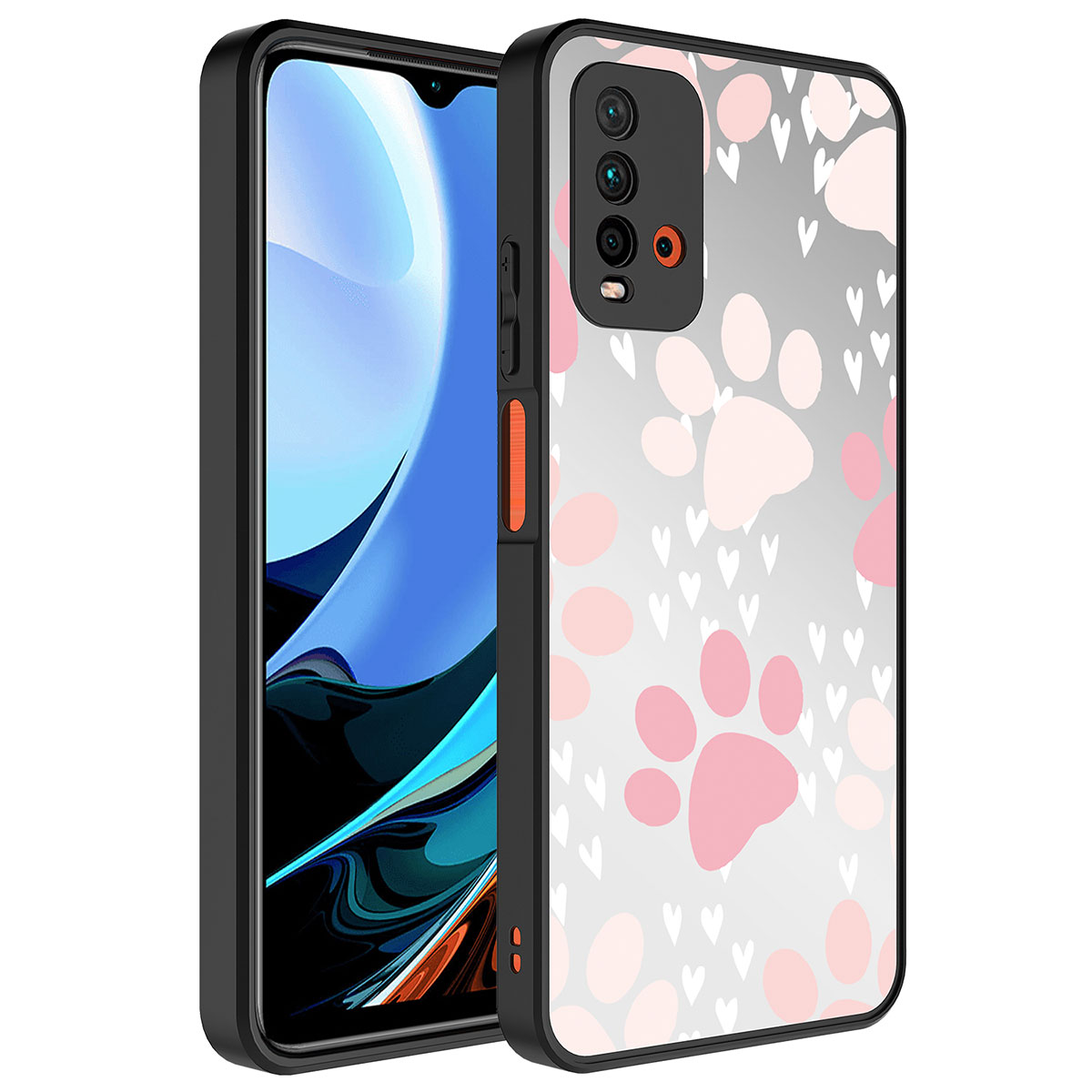 Xiaomi Uyumlu Redmi 9T Kılıf Aynalı Desenli Kamera Korumalı Parlak Tuhatu Mirror Kapak-Pati