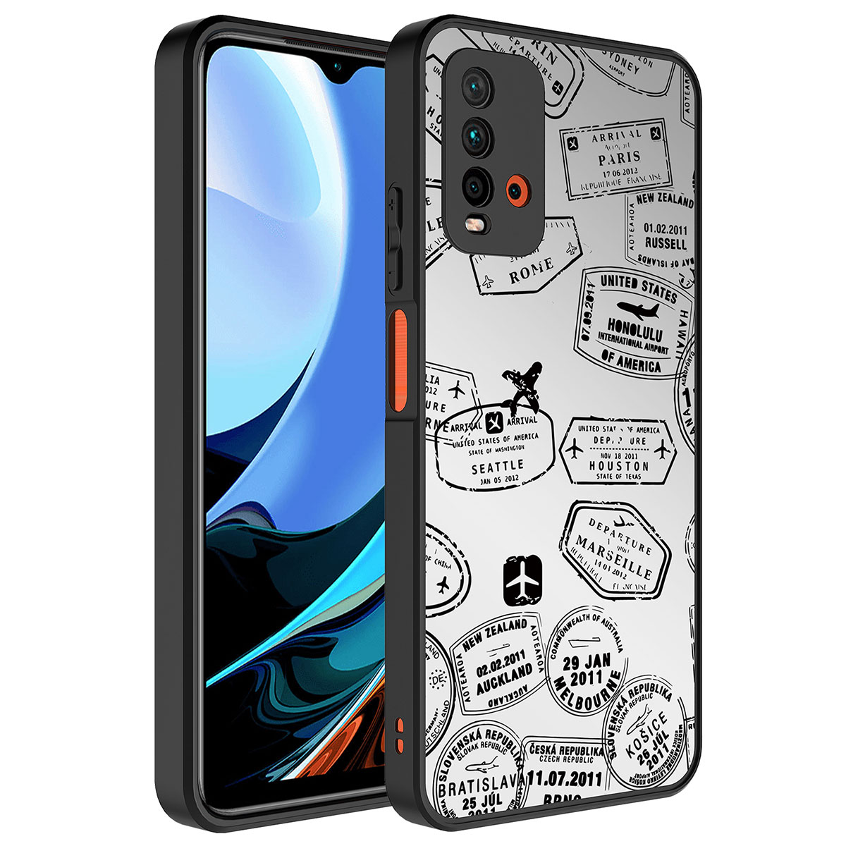 Xiaomi Uyumlu Redmi 9T Kılıf Aynalı Desenli Kamera Korumalı Parlak Tuhatu Mirror Kapak-Seyahat