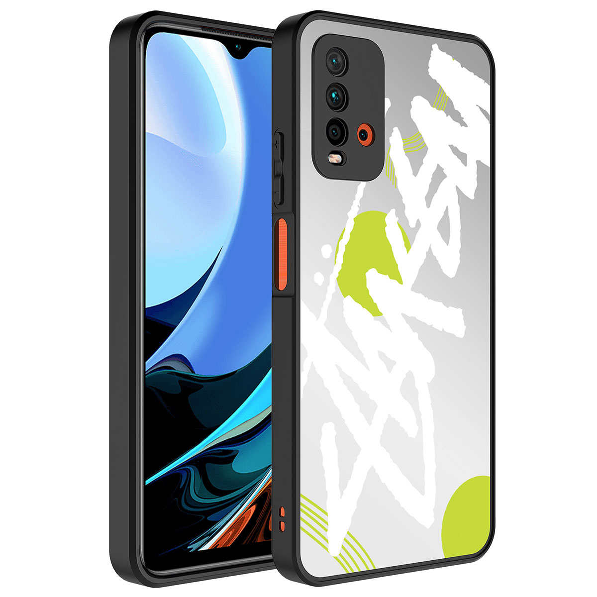 Xiaomi Uyumlu Redmi 9T Kılıf Aynalı Desenli Kamera Korumalı Parlak Tuhatu Mirror Kapak-Yazı