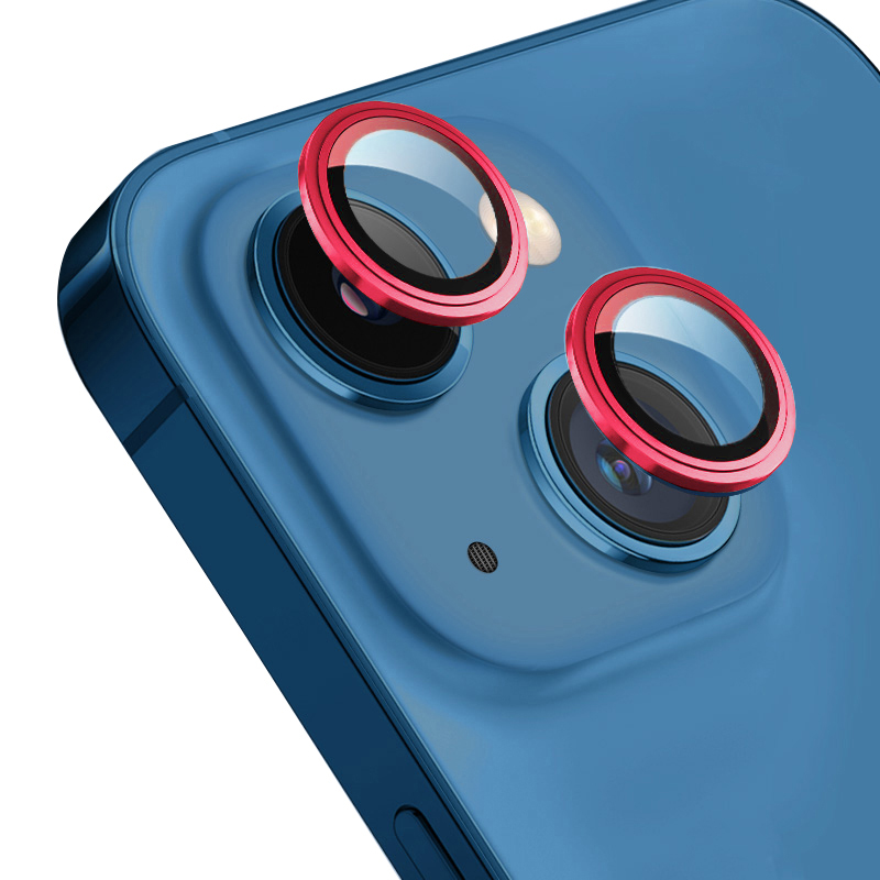 iPhone Uyumlu 13 Go Des CL-10 Kamera Lens Koruyucu-Kırmızı