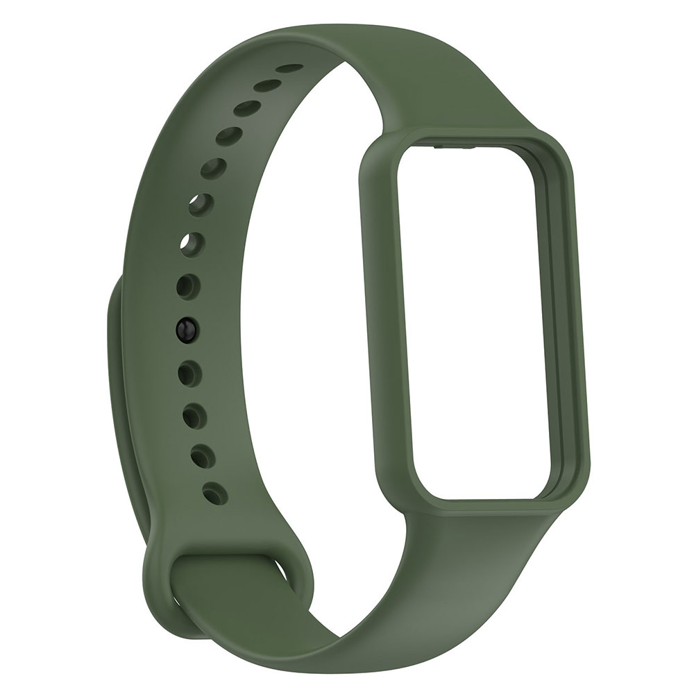 Xiaomi Uyumlu Amazfit Band 7 Tuhatu KRD-87 Silikon Kordon-Koyu yeşil