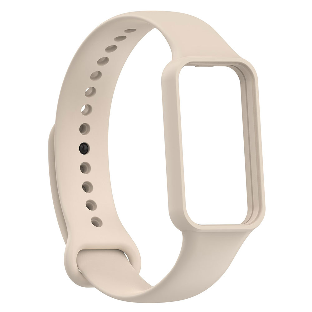 Xiaomi Uyumlu Amazfit Band 7 Tuhatu KRD-87 Silikon Kordon-Krem