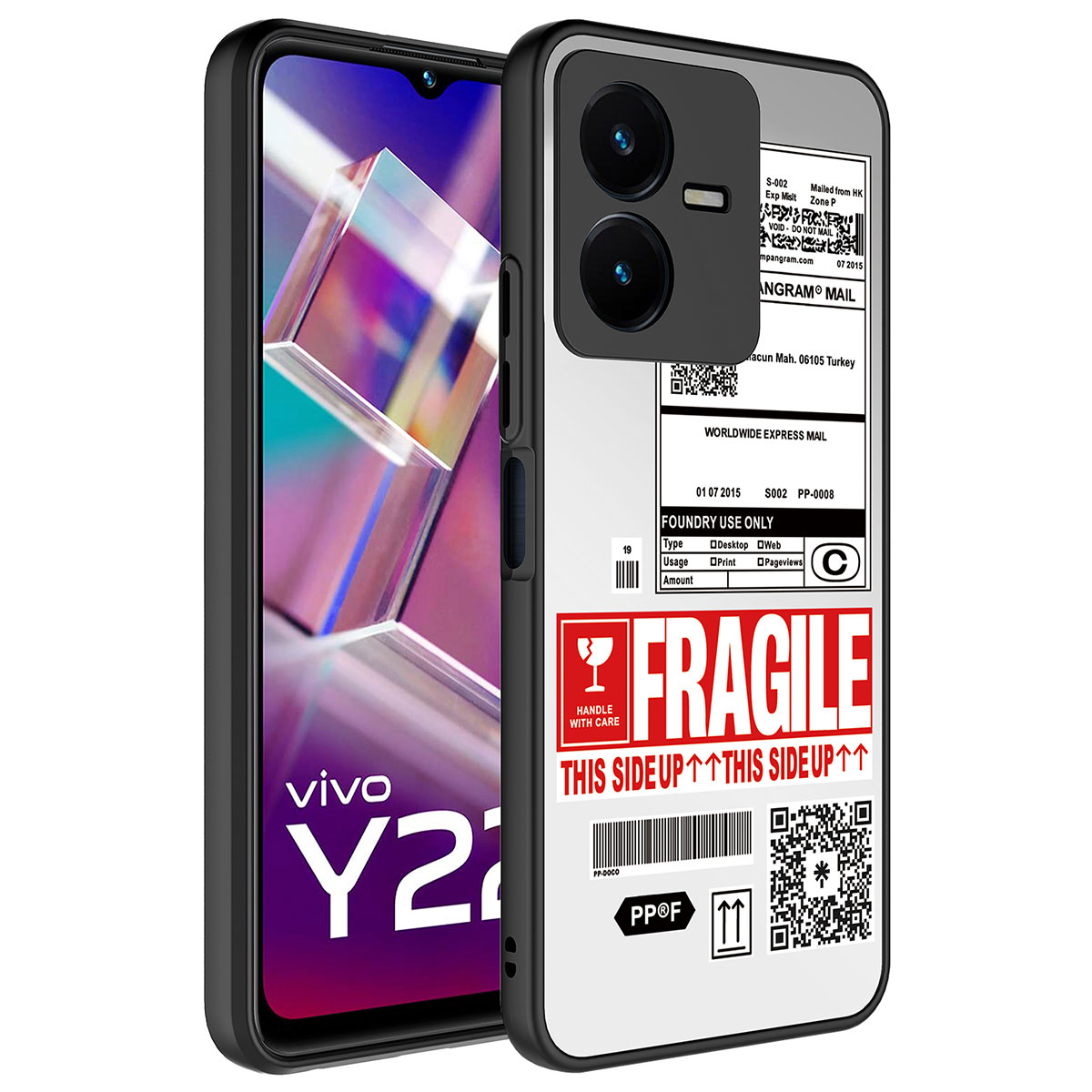 Vivo Y35 Kılıf Aynalı Desenli Kamera Korumalı Parlak Tuhatu Mirror Kapak-Fragile