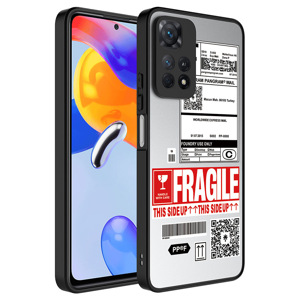 Xiaomi Uyumlu Redmi Note 11 Pro 5G Kılıf Aynalı Desenli Kamera Korumalı Parlak Tuhatu Mirror Kapak-Fragile