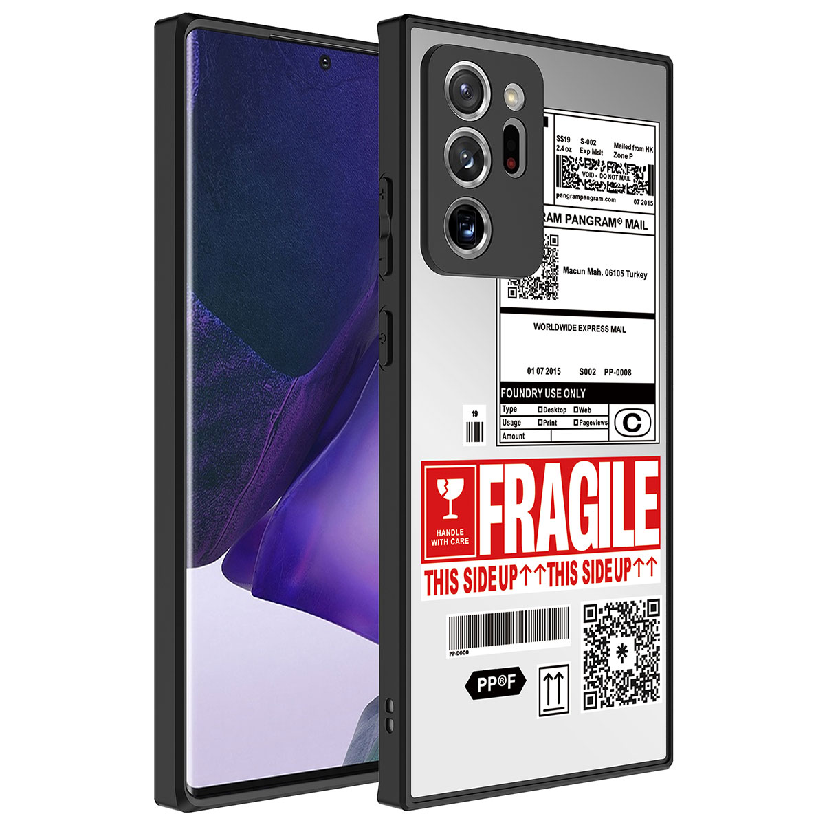 Galaxy Uyumlu Note 20 Ultra Kılıf Aynalı Desenli Kamera Korumalı Parlak Tuhatu Mirror Kapak-Fragile