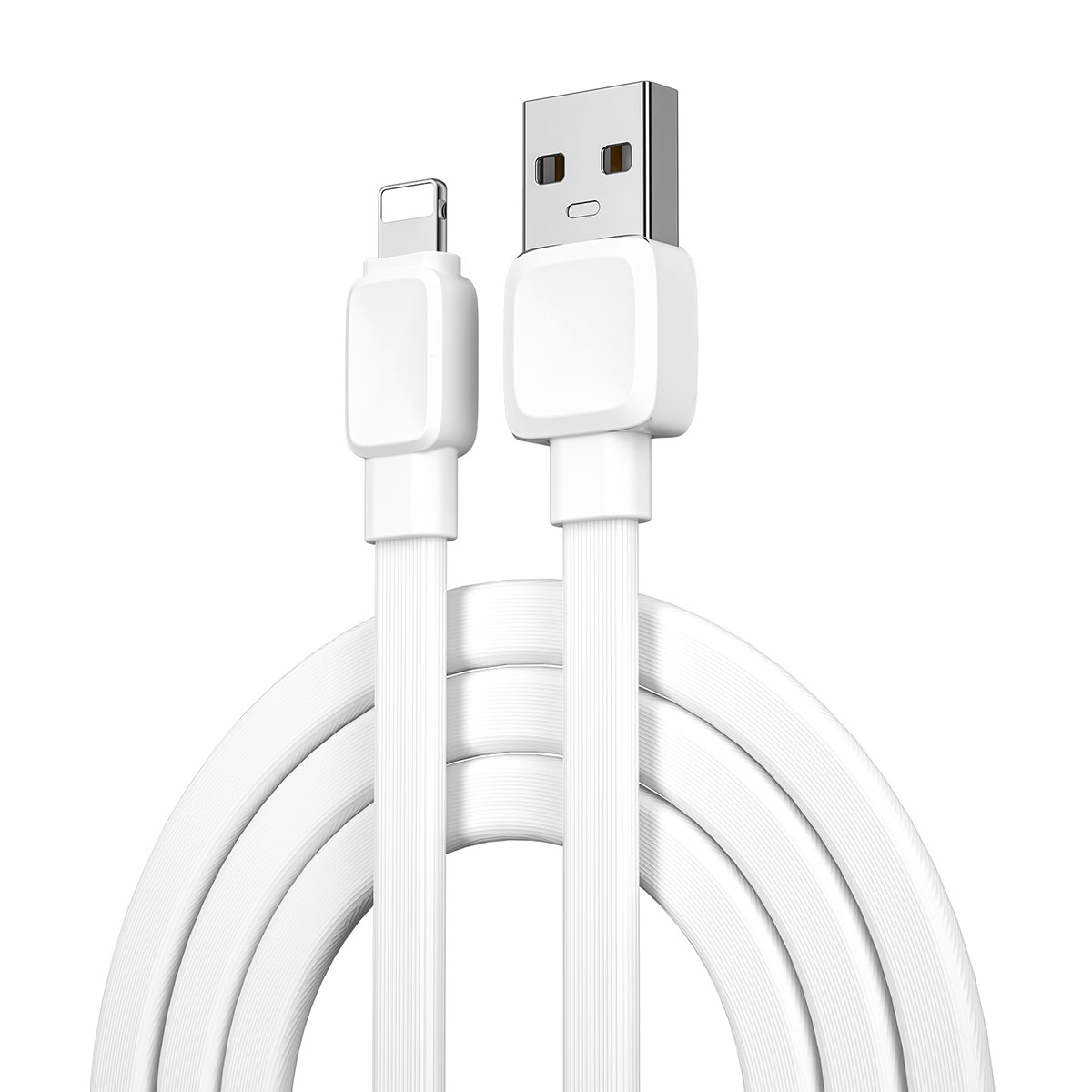 Wiwu Bravo Wİ-C003 Yassı Tasarım Lightning Usb Kablo 1M-Beyaz