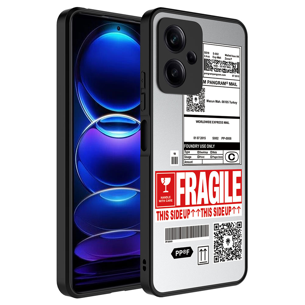 Xiaomi Uyumlu Redmi Note 12 5G Kılıf Aynalı Desenli Kamera Korumalı Parlak Tuhatu Mirror Kapak-Fragile