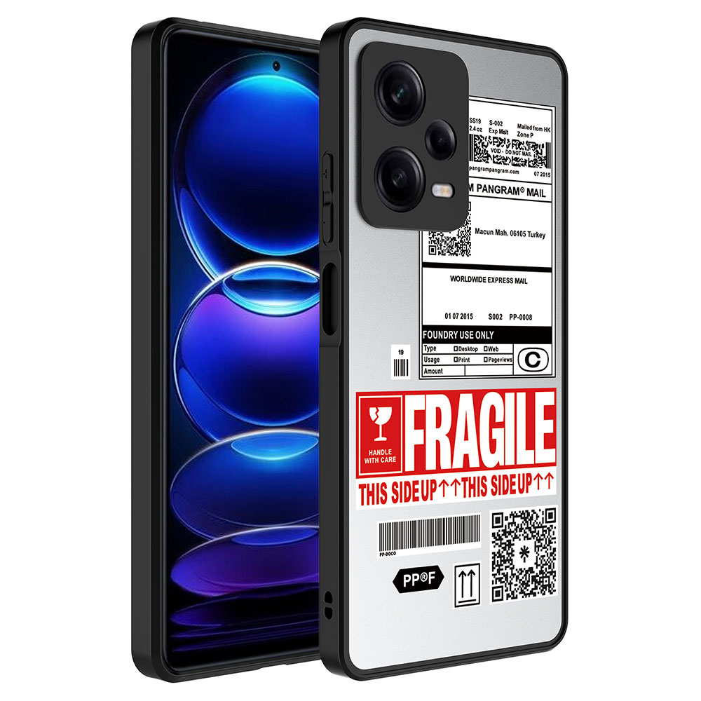 Xiaomi Uyumlu Redmi Note 12 Pro 5G Kılıf Aynalı Desenli Kamera Korumalı Parlak Tuhatu Mirror Kapak-Fragile