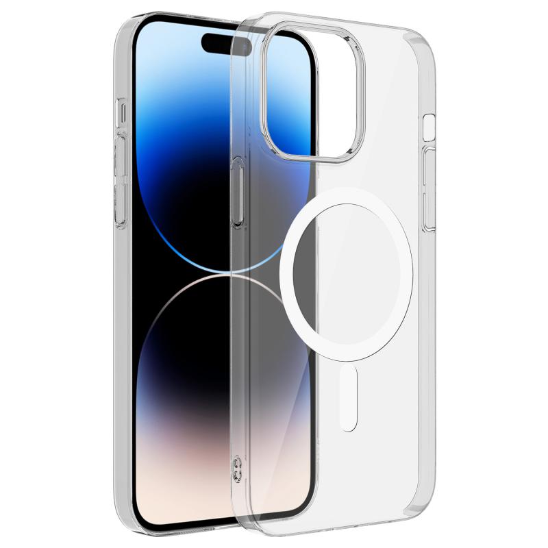 iPhone Uyumlu 14 Pro Max Kılıf Tuhatu Wireless Şarj Özellikli Şeffaf Tek Kamera Çerçeveli Porto Kapak