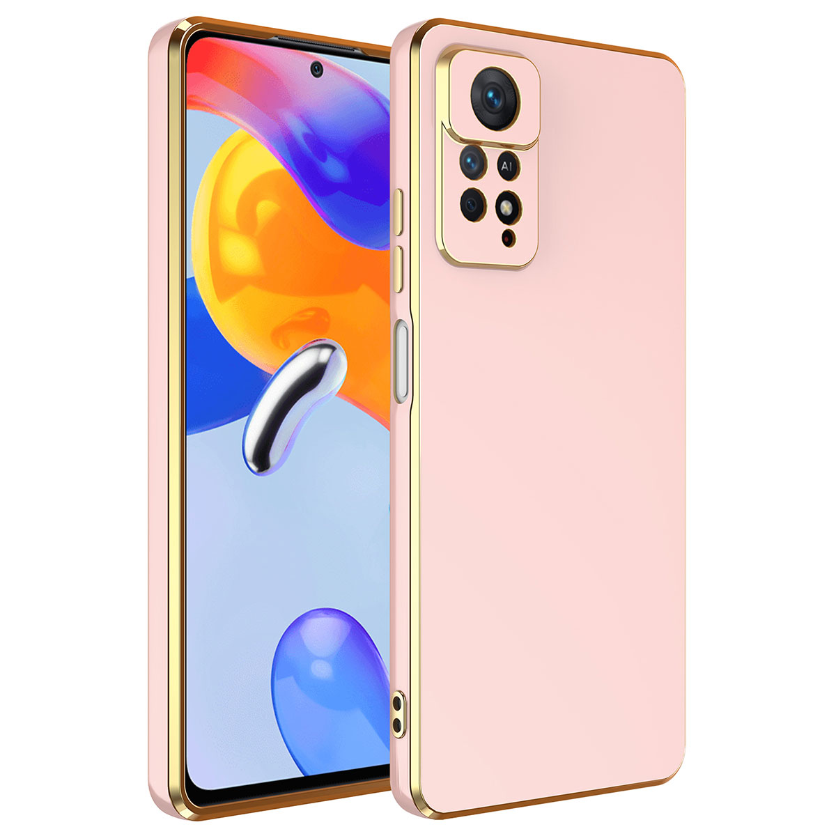 Xiaomi Uyumlu Redmi Note 12 Pro 4G Kılıf Tuhatu Bark Kapak-Rose gold