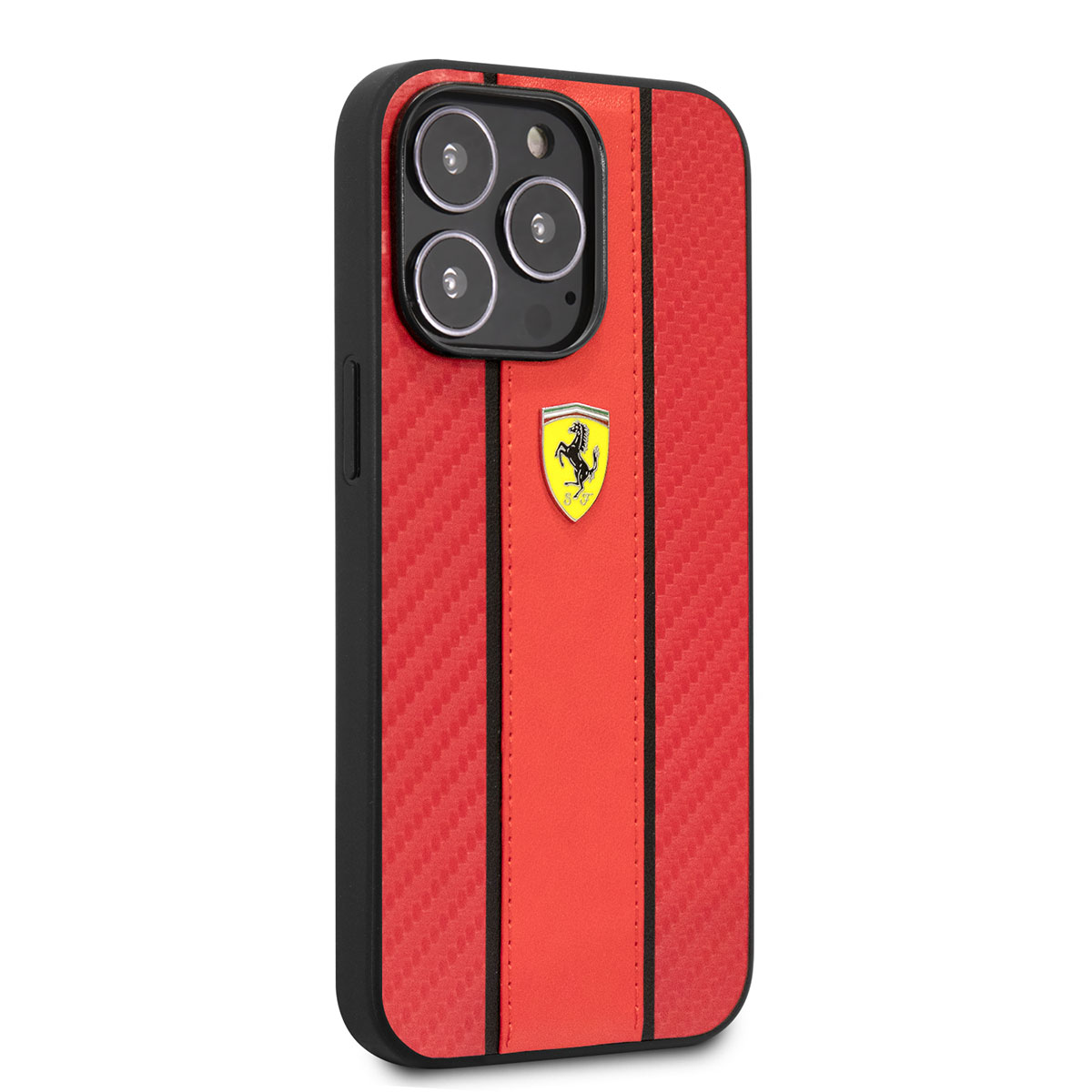 iPhone Uyumlu 14 Pro Kılıf Ferrari PU Deri Ve Karbon Dizayn Kapak