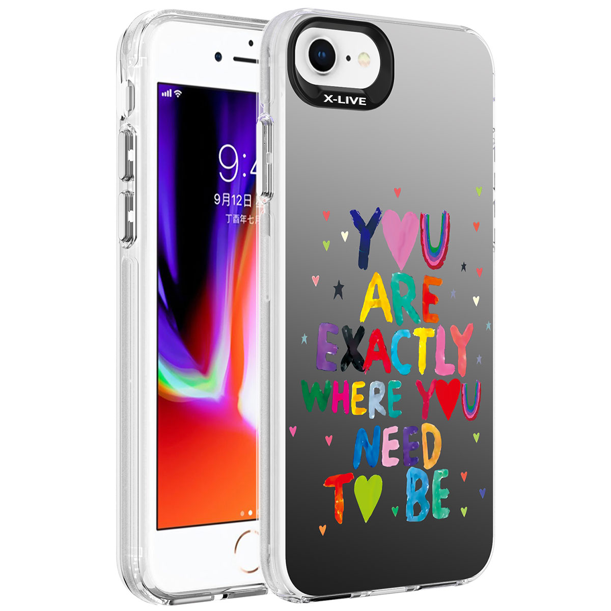 iPhone Uyumlu 7 Kılıf Desenli Tuhatu Silver Sert Kapak-You