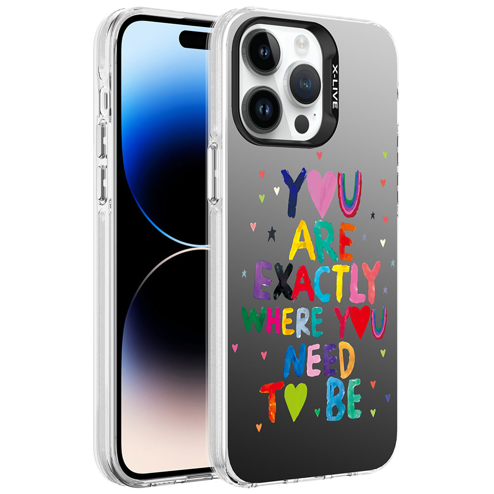 iPhone Uyumlu 14 Pro Max Kılıf Desenli Tuhatu Silver Sert Kapak-You