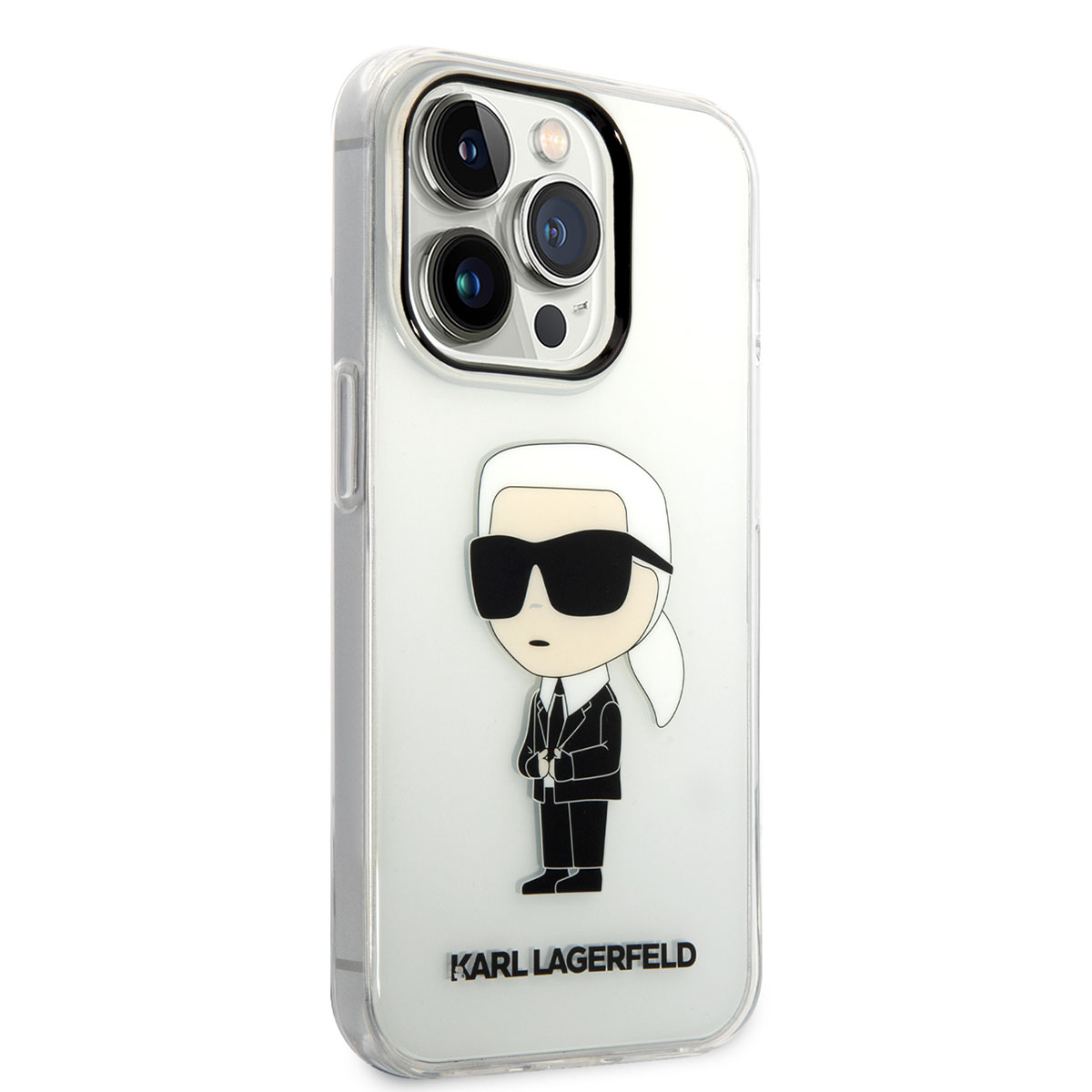 iPhone Uyumlu 14 Pro Kılıf Karl Lagerfeld Transparan İkonik Karl Dizayn Kapak