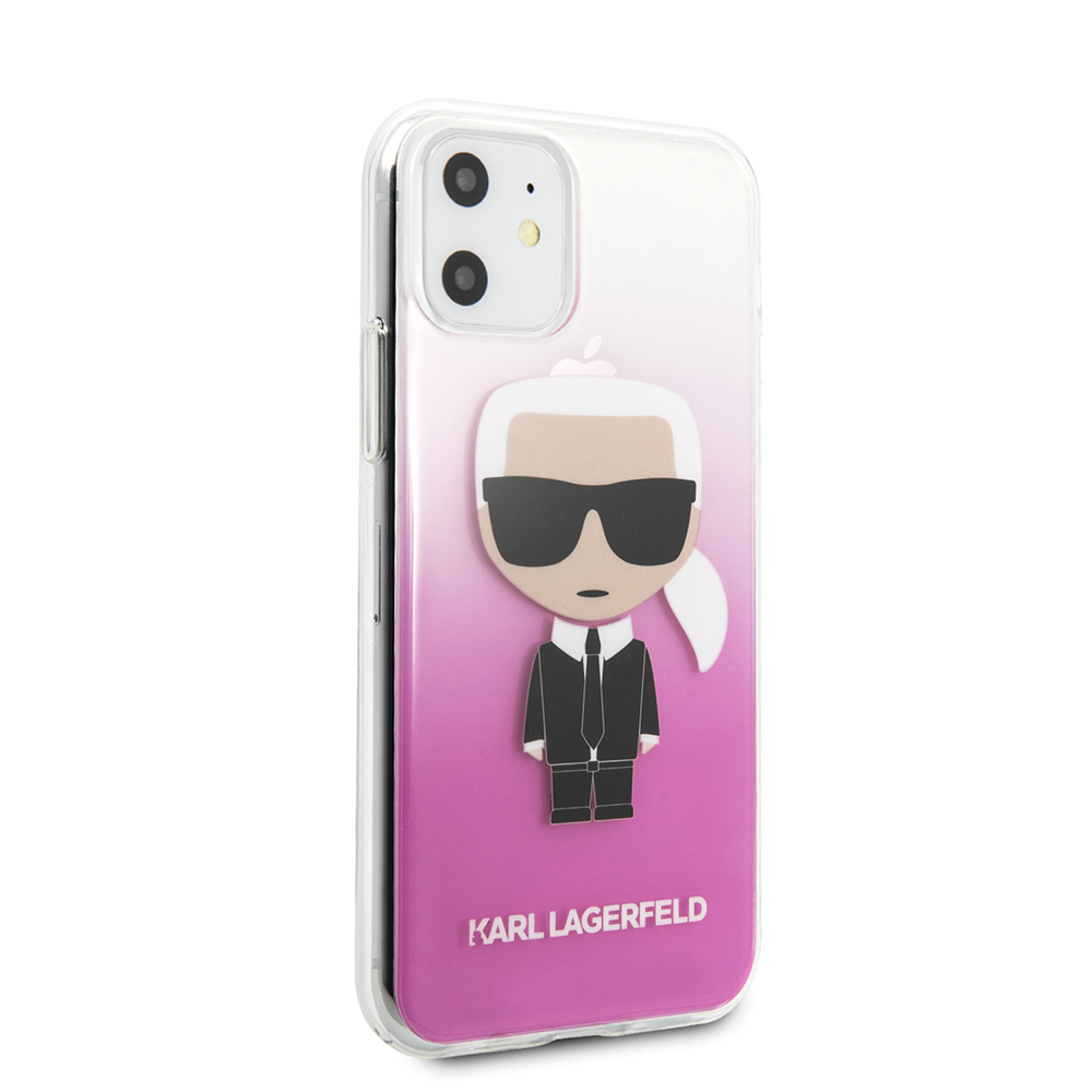 iPhone Uyumlu 11 Kılıf Karl Lagerfeld Yarı Transparan Karl Dizayn Kapak