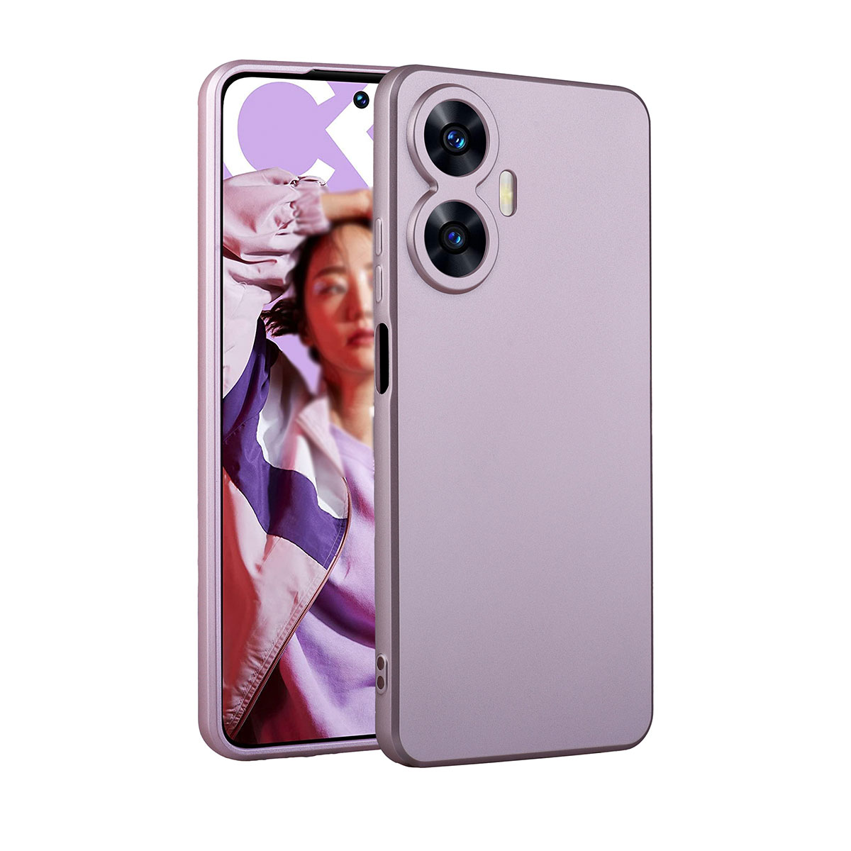 Realme C55 Kılıf Tuhatu Marino Silikon Kapak-Rose gold