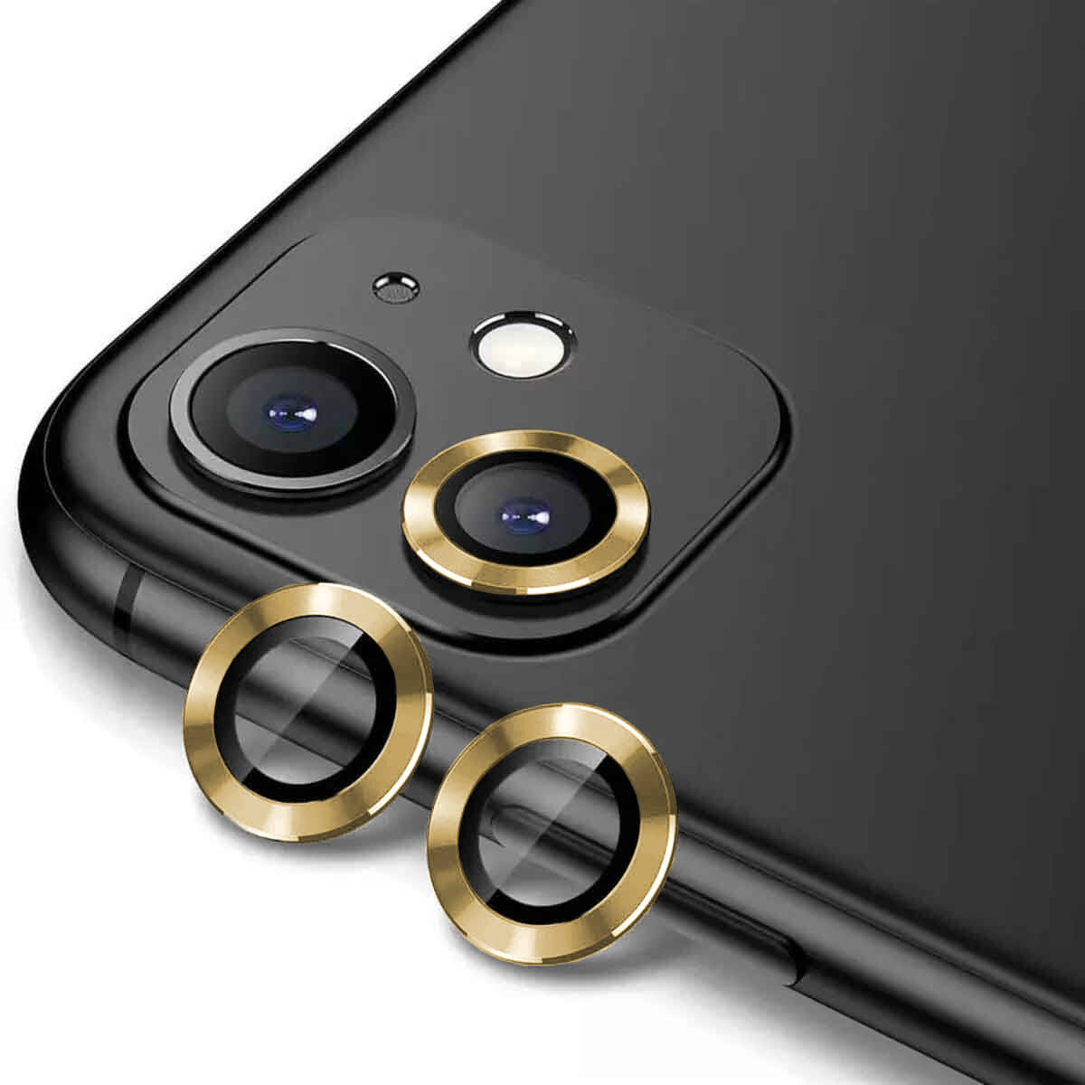 iPhone Uyumlu 14 Tuhatu CL-12 Premium Safir Parmak İzi Bırakmayan Anti-Reflective Kamera Lens Koruyucu-Gold