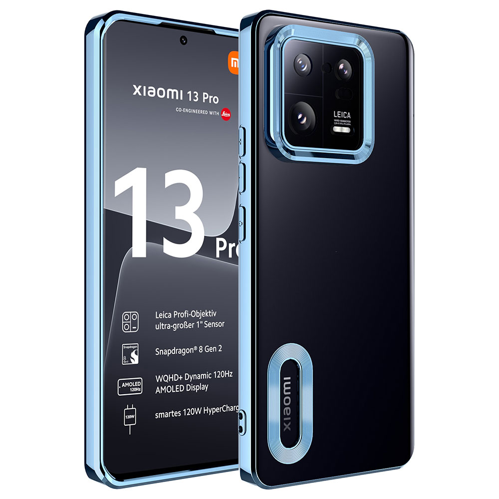 Xiaomi Uyumlu Mi 13 Pro Kılıf Kamera Korumalı Logo Gösteren Tuhatu Omega Kapak-Mavi