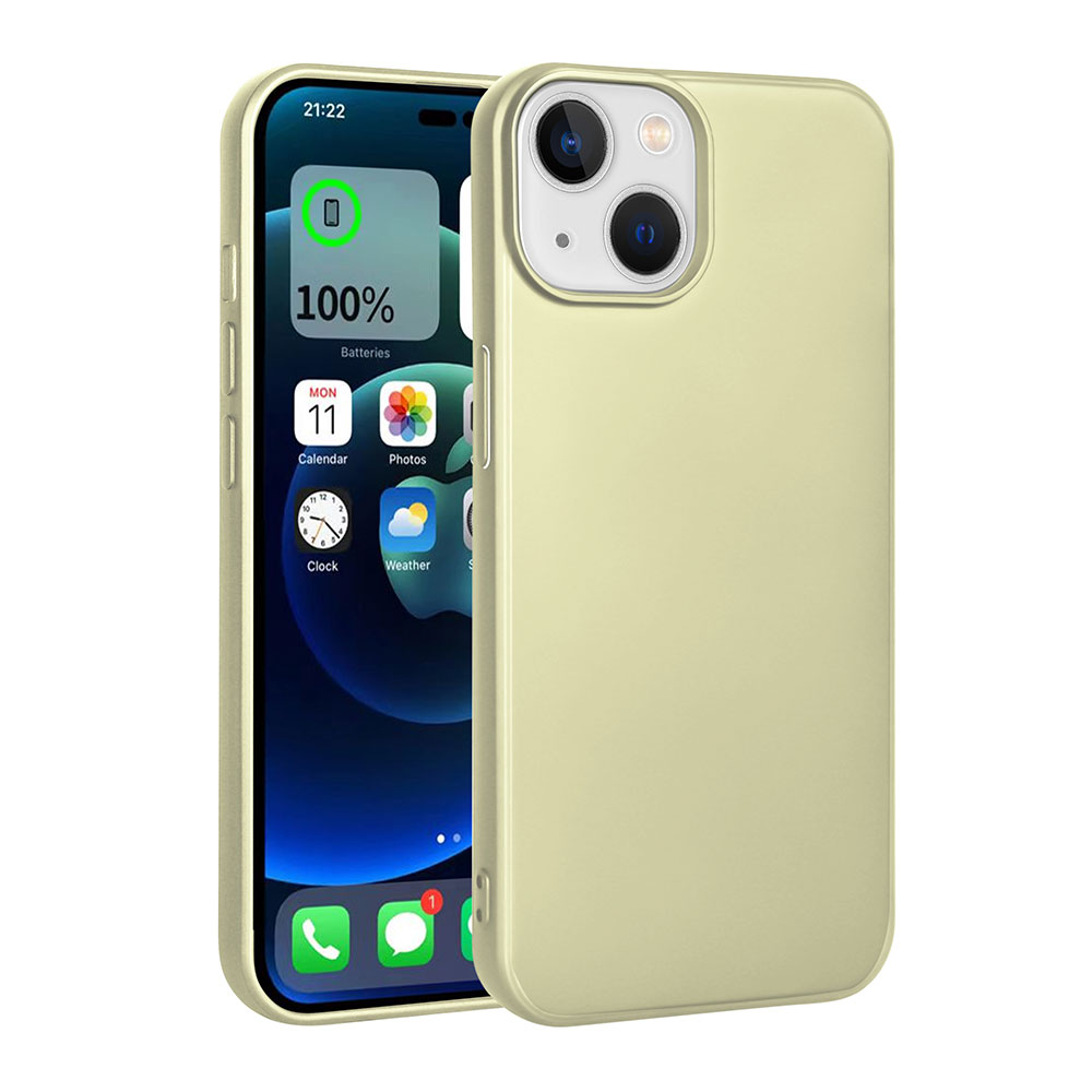 iPhone Uyumlu 15 Plus Kılıf Tuhatu Marino Silikon Kapak-Gold