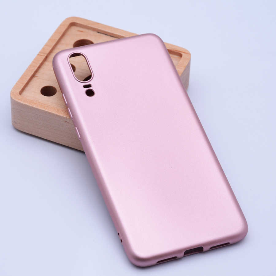 Huawei Uyumlu P20 Kılıf Tuhatu Marino Silikon Kapak-Rose gold