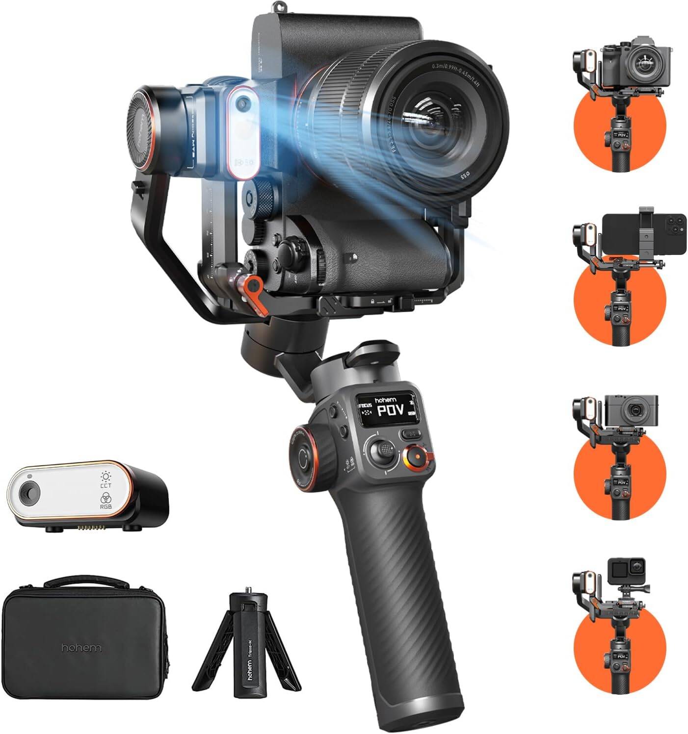 Hohem iSteady MT2 3 Eksenli El Tipi AI Yapay Zeka Görüş Sensörlü Kamera Gimbal Stabilizatör