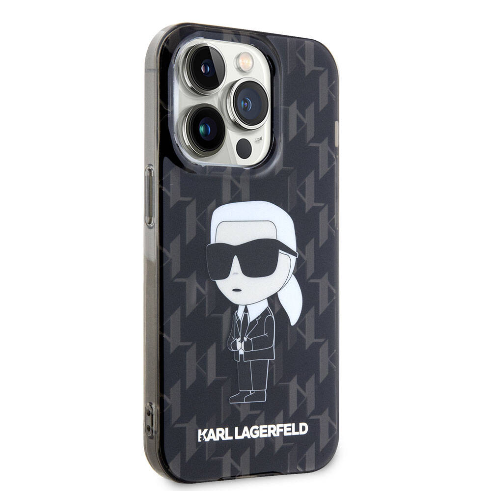 iPhone Uyumlu 15 Pro Max Kılıf Karl Lagerfeld IML İkonik Monogram Orjinal Lisanslı Kapak