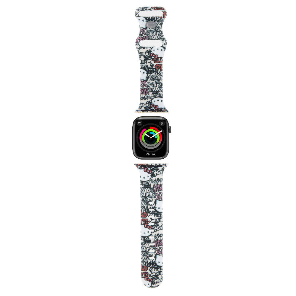 Watch 38mm Hello Kitty Orjinal Lisanslı Etiket Graffiti Silikon Kordon-Krem