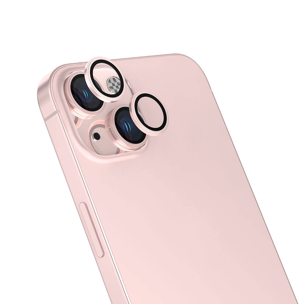 iPhone Uyumlu 15 Plus Tuhatu CL-15 Parmak İzi Bırakmayan Anti-Reflective Kamera Lens Koruyucu-Pembe