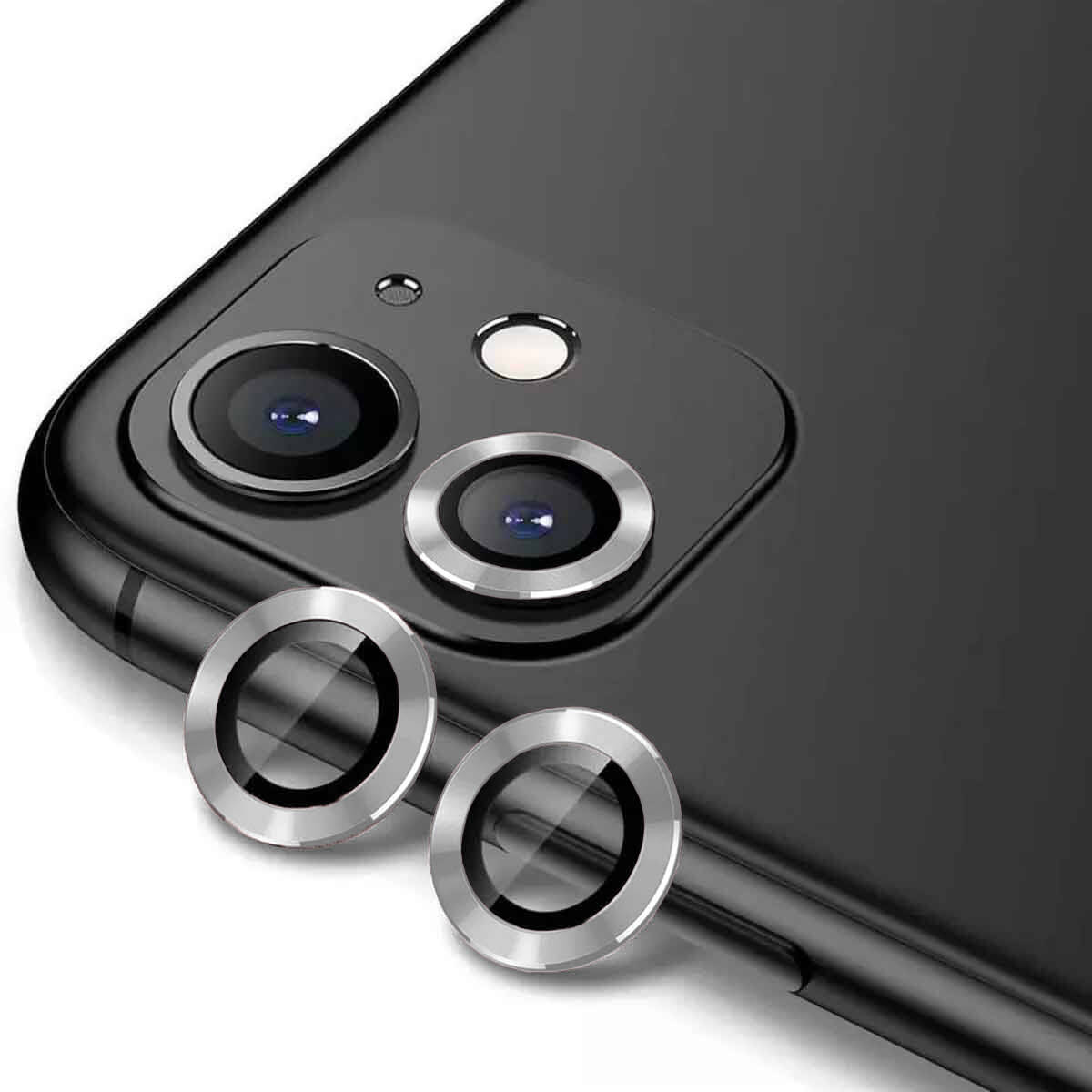 iPhone Uyumlu 12 Tuhatu CL-12 Premium Safir Parmak İzi Bırakmayan Anti-Reflective Kamera Lens Koruyucu-Gümüş