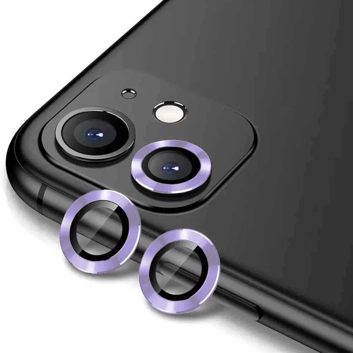 iPhone Uyumlu 12 Tuhatu CL-12 Premium Safir Parmak İzi Bırakmayan Anti-Reflective Kamera Lens Koruyucu-Lila