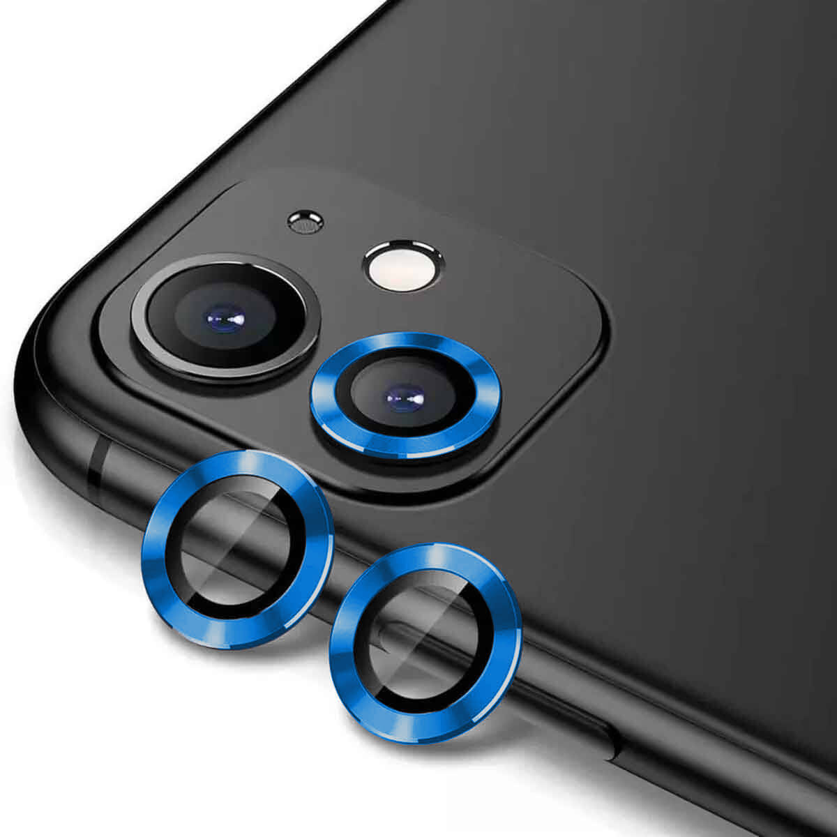 iPhone Uyumlu 12 Tuhatu CL-12 Premium Safir Parmak İzi Bırakmayan Anti-Reflective Kamera Lens Koruyucu-Mavi