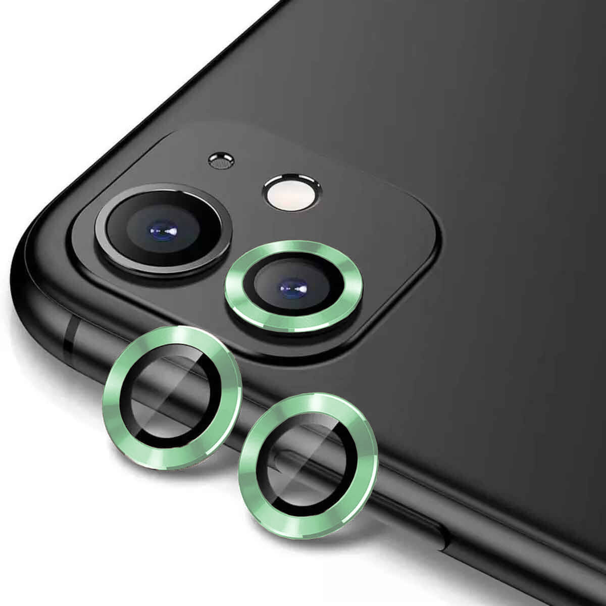 iPhone Uyumlu 12 Mini Tuhatu CL-12 Premium Safir Parmak İzi Bırakmayan Anti-Reflective Kamera Lens Koruyucu-Açık yeşil