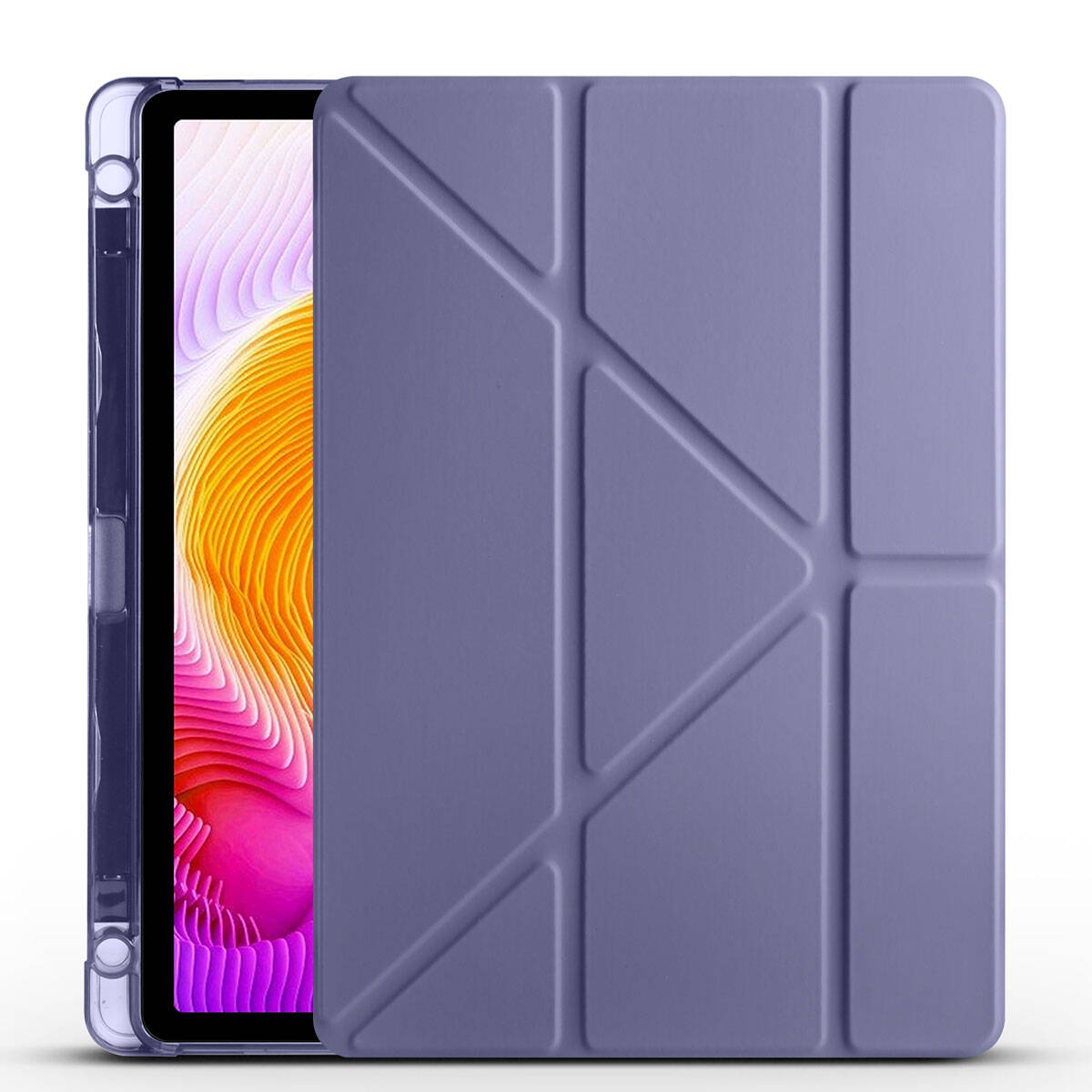 Xiaomi Uyumlu Redmi Pad SE Kılıf Tuhatu Tri Folding Kalem Bölmeli Standlı Kılıf-Mor