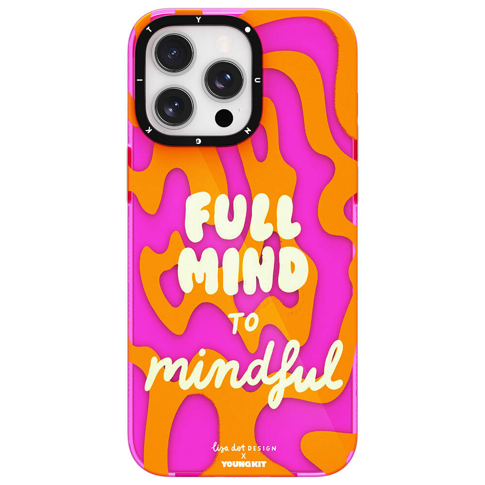 iPhone Uyumlu 15 Pro Kılıf Yazı Desenli Youngkit Mindfulness Serisi Kapak-Mor