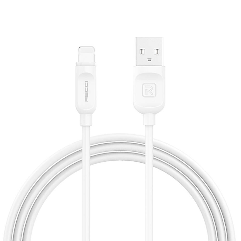 Recci RCL-P100 City of Sky Serisi Lightning to USB-A Data ve Şarj Kablosu 1M-Beyaz