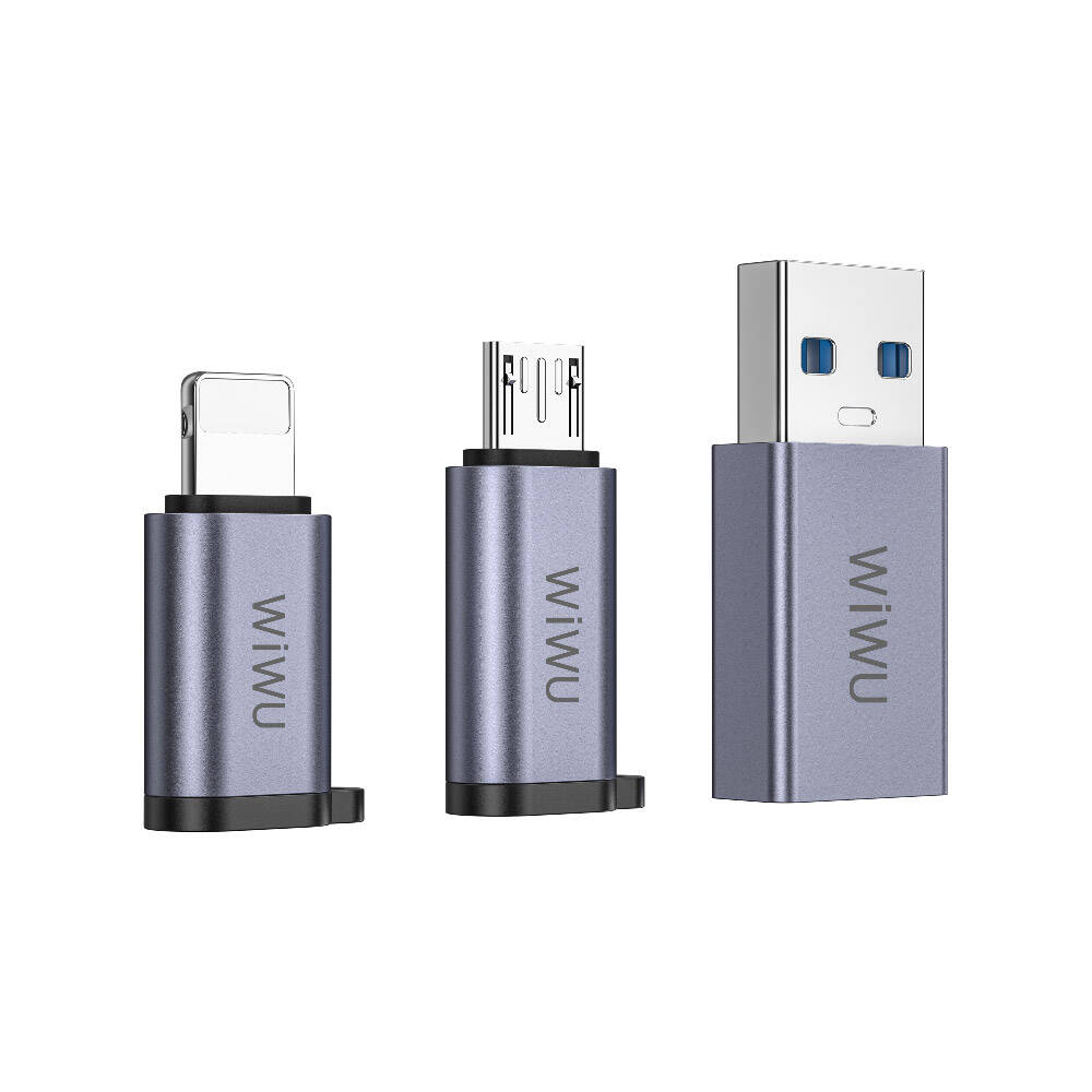 Wiwu Wi-C031 Concise Serisi 3in1 Type-C to USB-A/Micro Usb/Lightning Adaptör Paketi