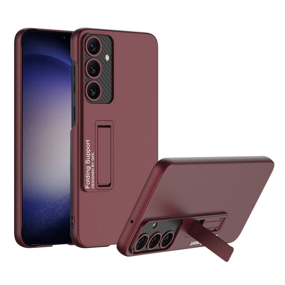 Galaxy Uyumlu S24 Plus Kılıf Tuhatu Standlı Ays Kapak-Mürdüm