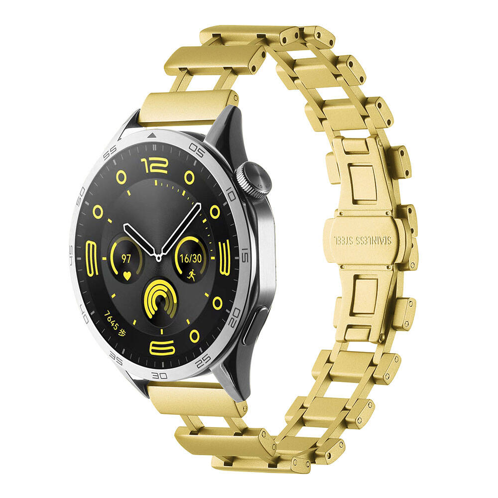 Galaxy Uyumlu Watch 46mm Tuhatu KRD-96 22mm Metal Kordon-Gold