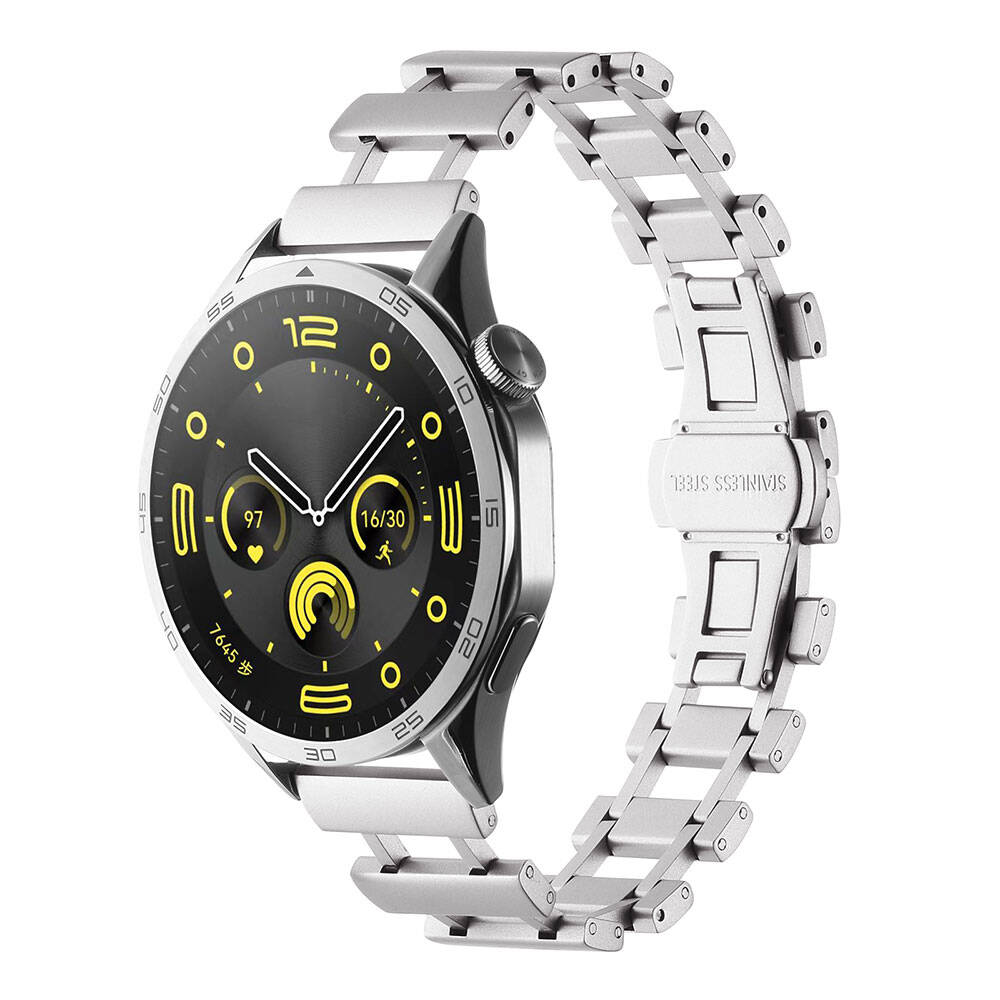 Galaxy Uyumlu Watch 46mm Tuhatu KRD-96 22mm Metal Kordon-Gümüş