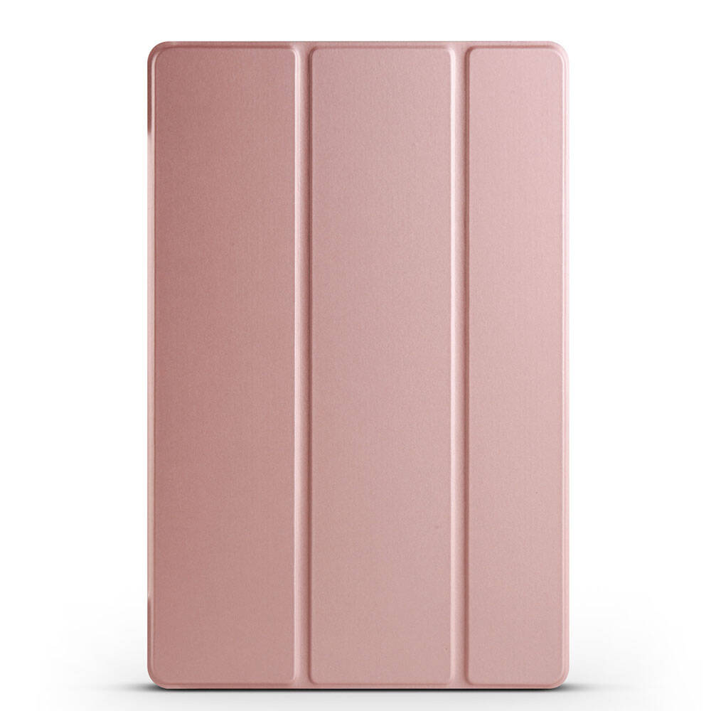 Galaxy Uyumlu Tab S9 FE Plus Tuhatu Smart Cover Standlı 1-1 Kılıf-Rose gold