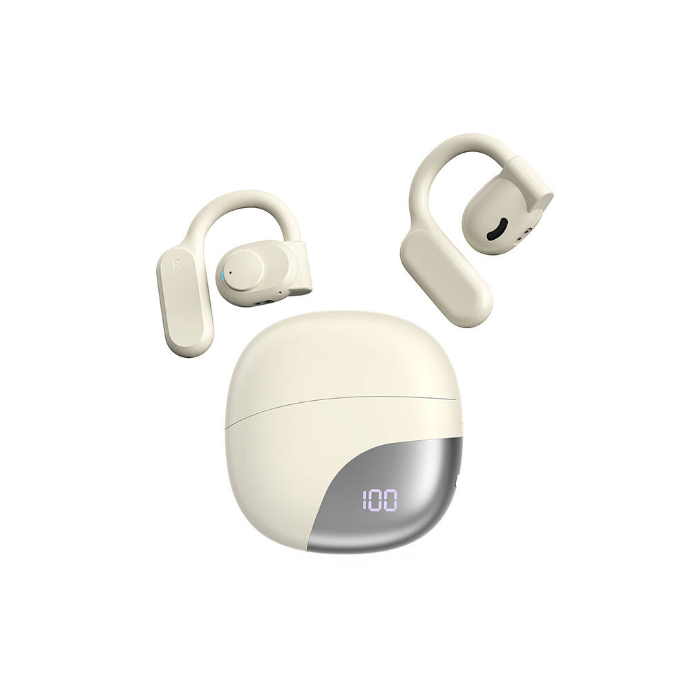 Wiwu T20 Openbuds TWS Kulak İçi Bluetooth v5.3 Kulaklık-Krem