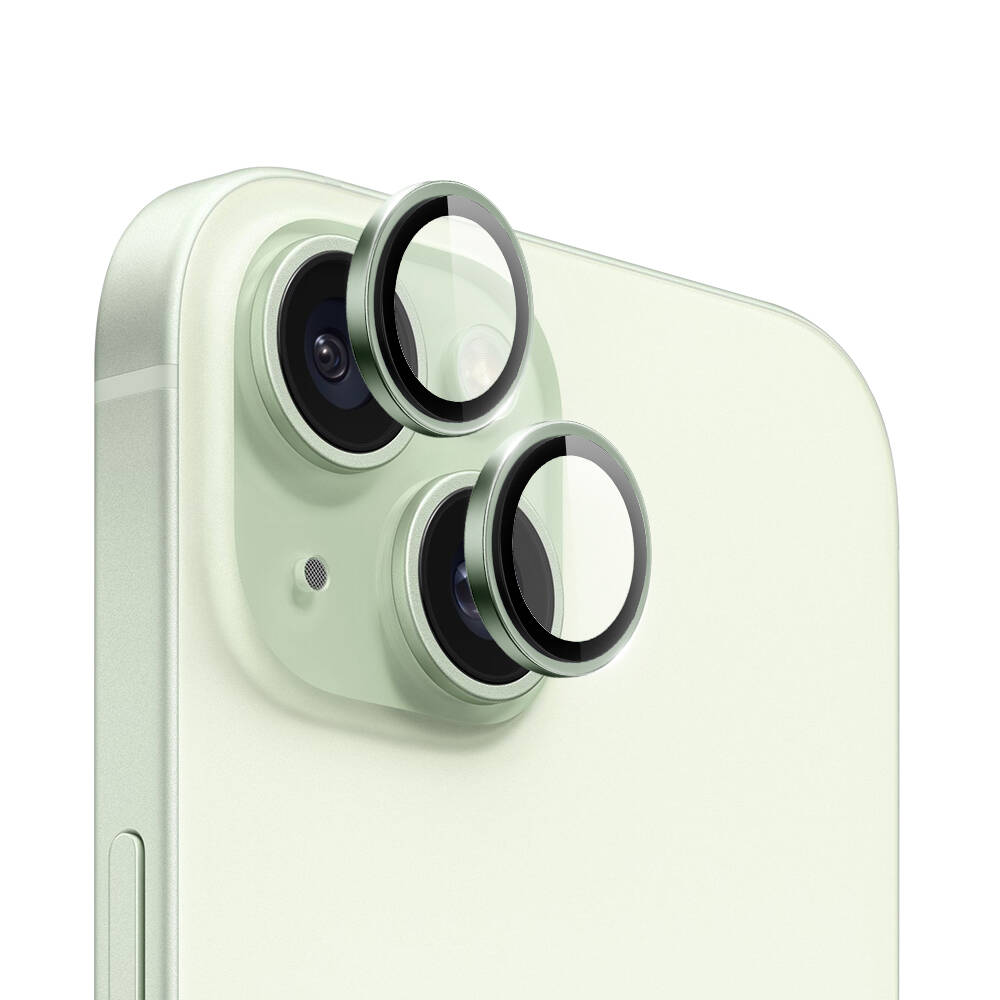 iPhone Uyumlu 15 Plus Wiwu LG-004 PVD Lens Koruyucu Metal Kamera Lens Koruyucu-Yeşil