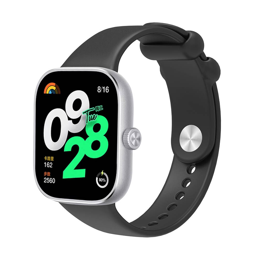 Xiaomi Uyumlu Redmi Watch 4 Tuhatu KRD-109 Silikon Kordon-Siyah