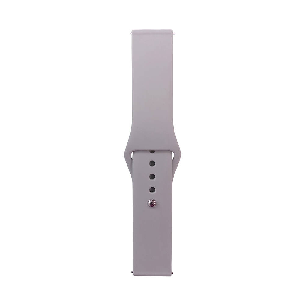 Galaxy Uyumlu Watch 42mm Band Serisi 20mm Klasik Kordon Silikon Strap Kayış-Cloud gray