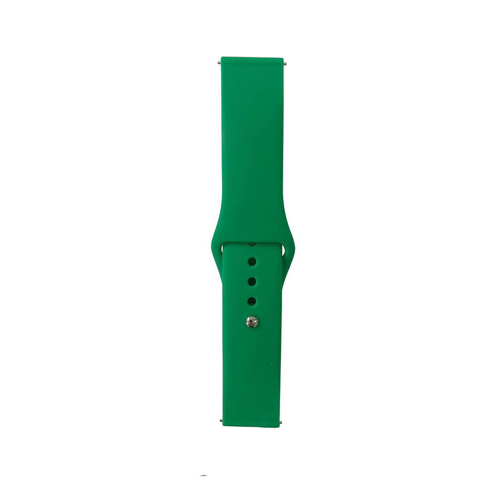 Galaxy Uyumlu Watch 42mm Band Serisi 20mm Klasik Kordon Silikon Strap Kayış-Grass green