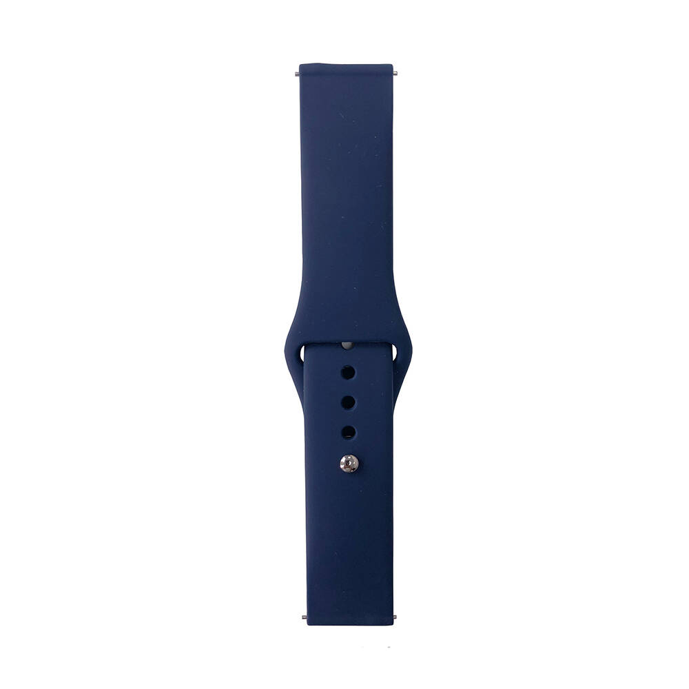 Galaxy Uyumlu Watch 42mm Band Serisi 20mm Klasik Kordon Silikon Strap Kayış-Midnight blue