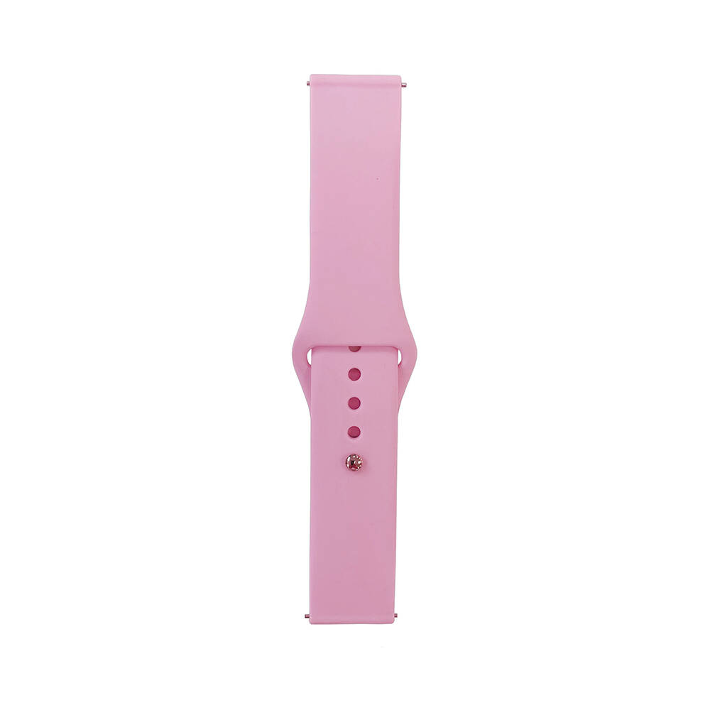 Galaxy Uyumlu Watch 42mm Band Serisi 20mm Klasik Kordon Silikon Strap Kayış-Pembe