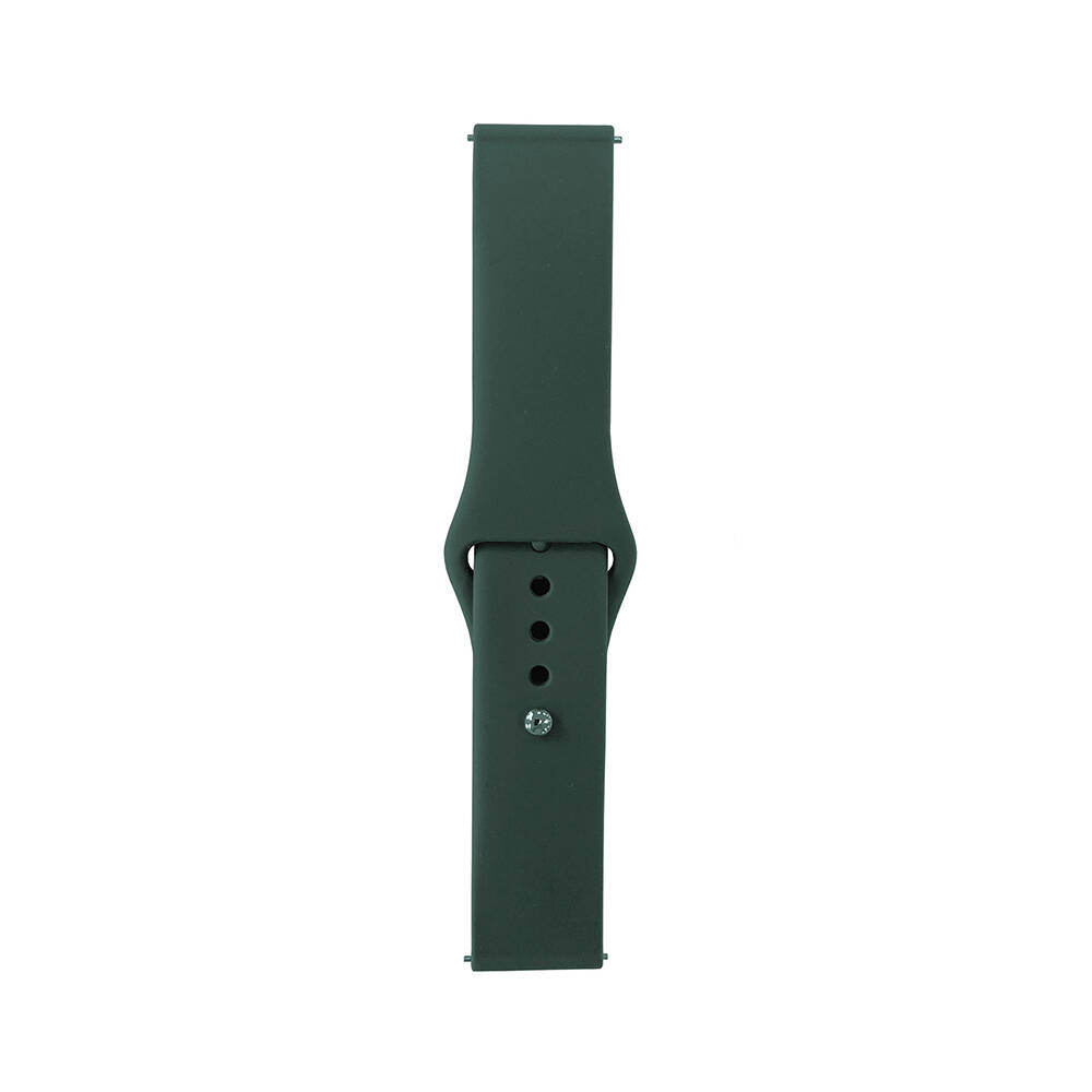 Galaxy Uyumlu Watch 42mm Band Serisi 20mm Klasik Kordon Silikon Strap Kayış-Pine yeşil