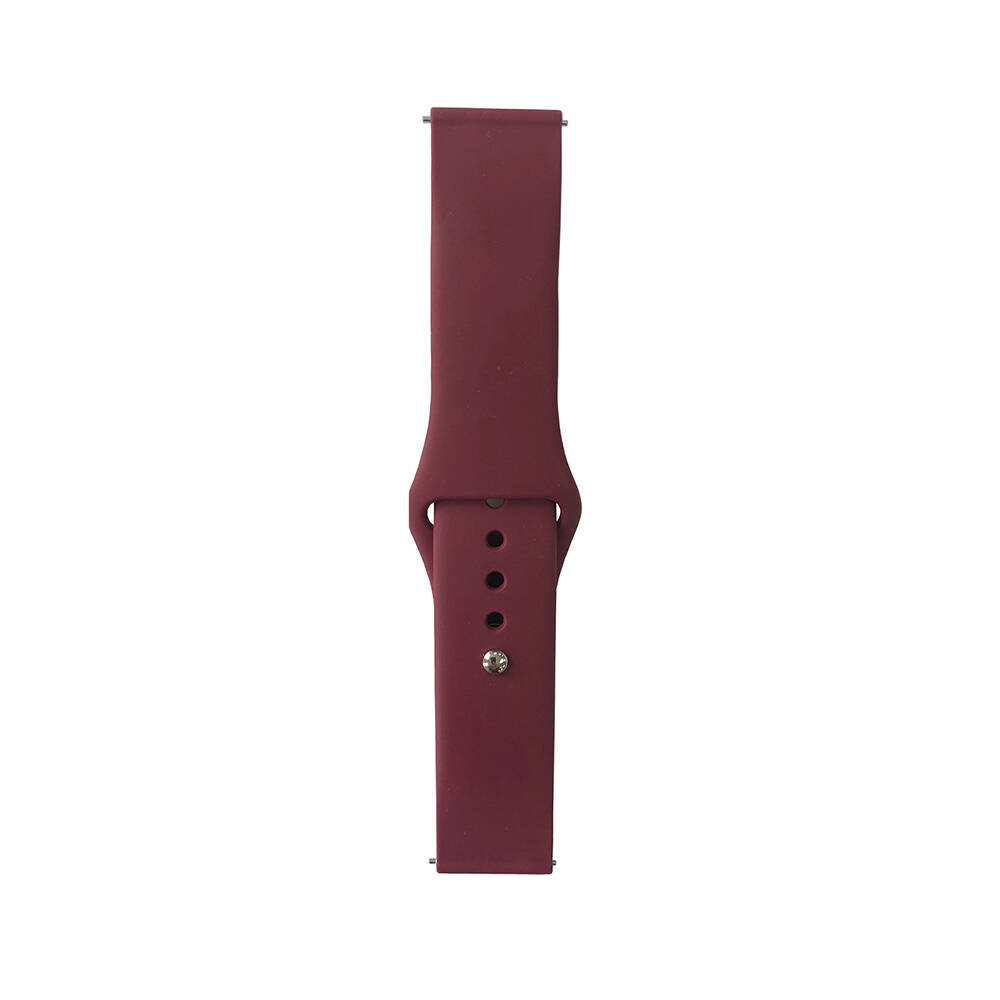 Galaxy Uyumlu Watch 42mm Band Serisi 20mm Klasik Kordon Silikon Strap Kayış-Red wine