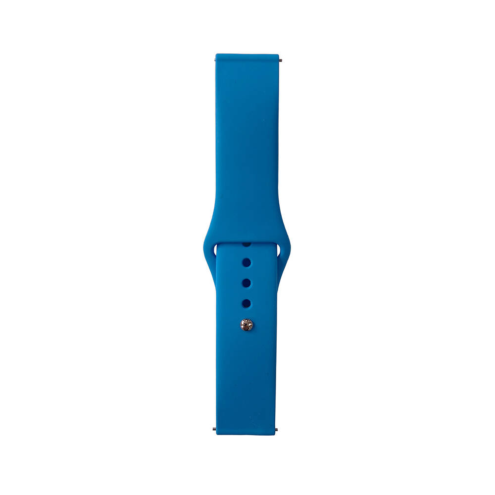 Huawei Uyumlu GT2 42mm Band Serisi 20mm Klasik Kordon Silikon Strap Kayış-Mavi